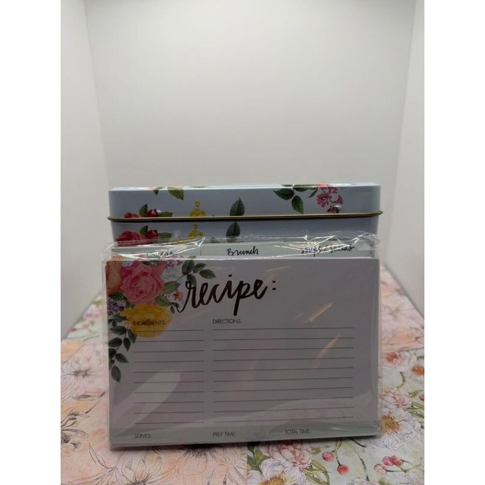 Recipe box with cards